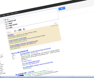 Screen shot of Google's Barrel Roll