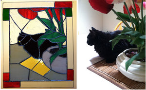 The finished piece and the photo that inspired it