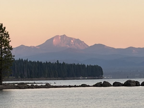 Mt. Lassen bathed in the early glow of the sunrise